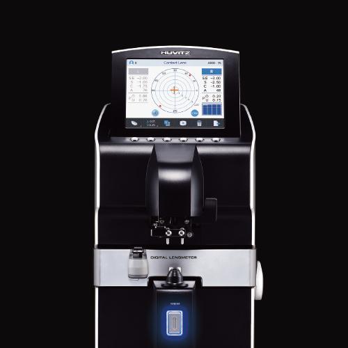 HLM-7000P: A digital lensmeter equipped with various measurement modes, including UV transmittance assessment.
