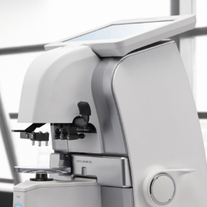 HLM-9000: An automatic lensmeter designed for convenient measurement, including blue light blocking efficiency.