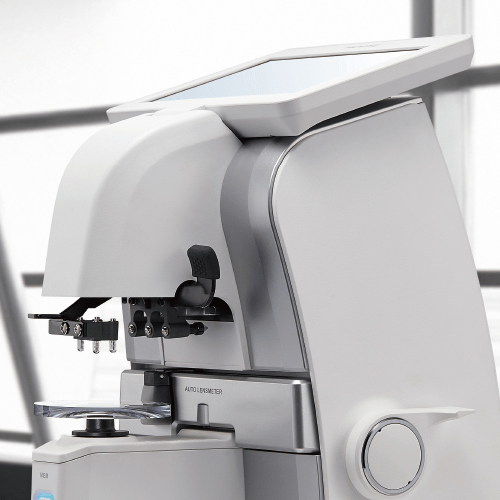 HLM-9000: An automatic lensmeter designed for convenient measurement, including blue light blocking efficiency.