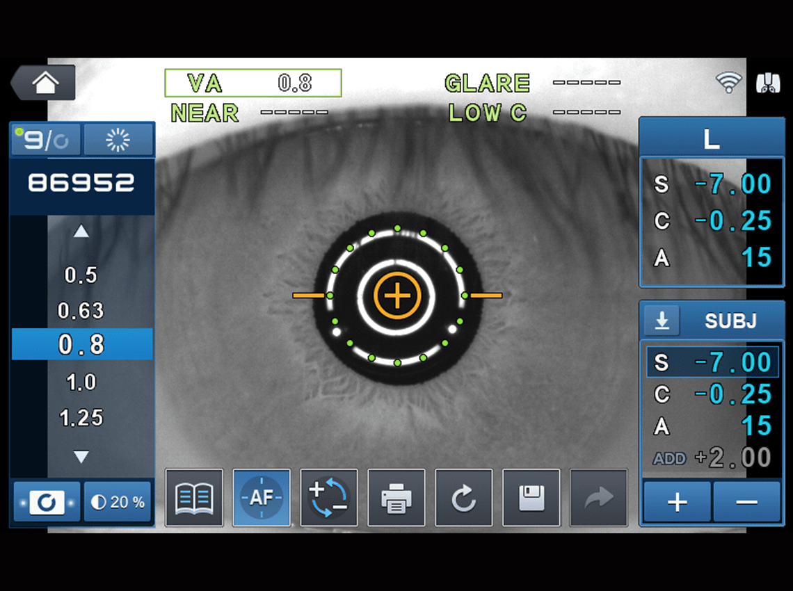 Image of Subjective VA - Glare Mode in HRK-9000A