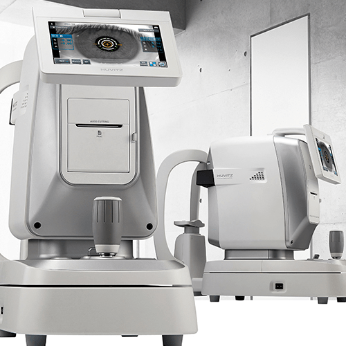 HRK-9000A: Auto refractor with VA test, TFBUT measurement, and Meibography for comprehensive diagnostics.