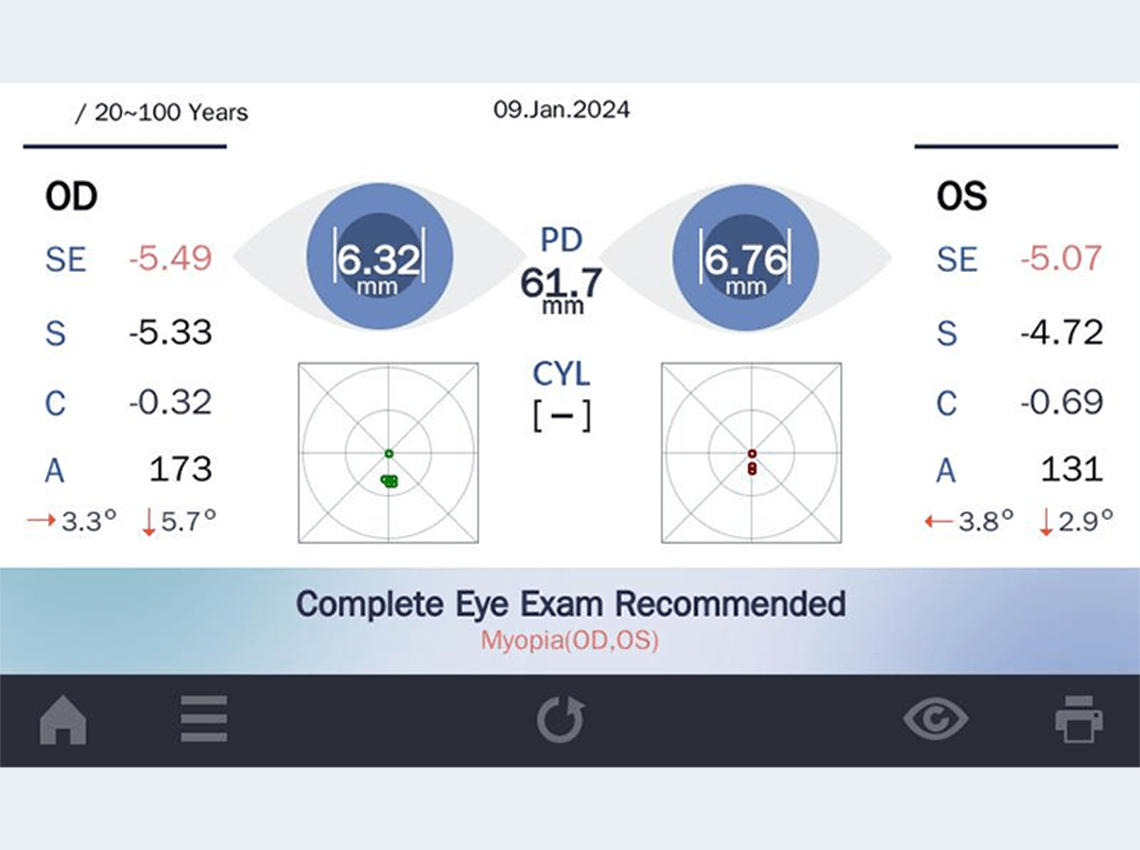 Screenshot of Result Screen on the HVS-1